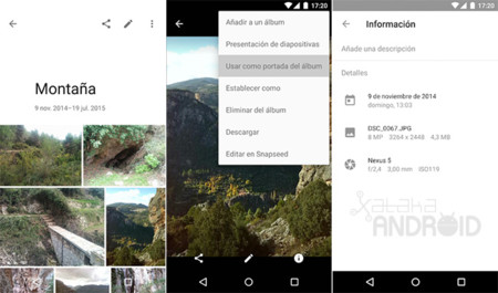 Google Fotos 1.2: añadir foto a un álbum, cambiar portada del álbum y añadir descripción a la foto