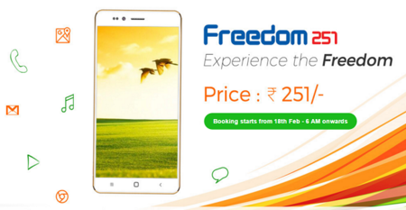 Freedom 251, un quad-core con Android 5.1 por 3,25 euros