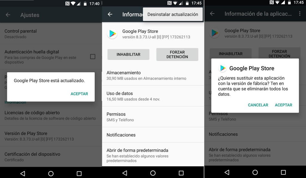 Google Play Actualizar