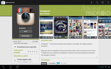 Instagram para Android se actualiza con soporte a tablets y dispositivos multimedia