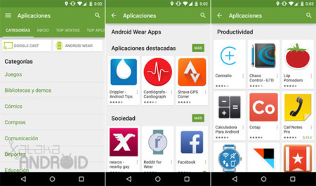 Google Play crea ocho nuevas colecciones de aplicaciones para Android Wear