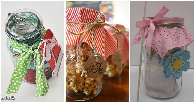 regalos presentados en tarros de cristal