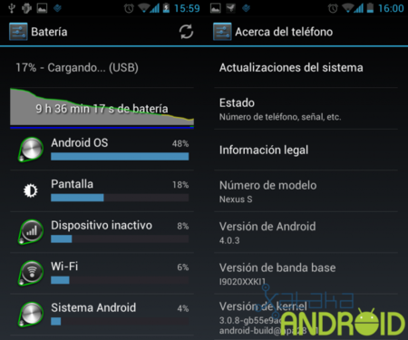 La OTA para ICS paralizada por un fallo de la batería en Nexus S