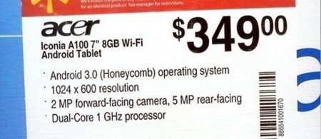 Acer Iconia Tab A100, otra tablet con 7 pulgadas y Honeycomb