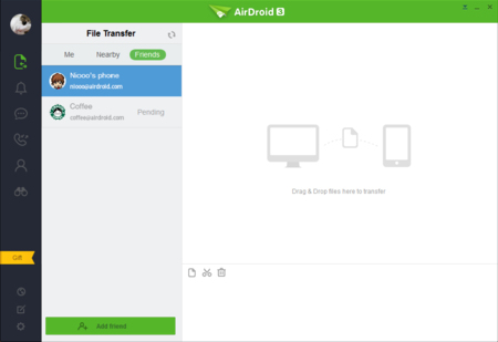 En la nueva beta de AirDroid, podrás compartir archivos con amigos y gente que está cerca