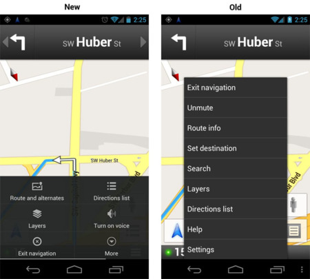 Google Maps 6.4.0, ahora con nuevo menú simplificado para Navigation en dispositivos con Ice Cream Sandwich