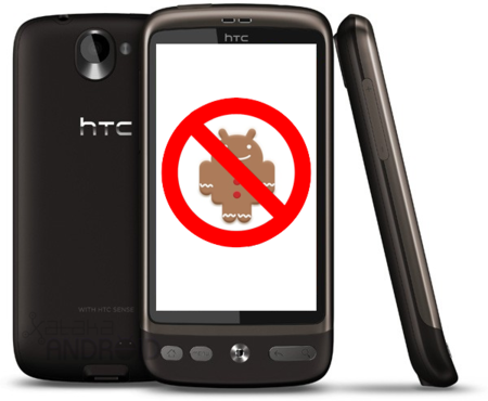 HTC Desire no actualizará a Android Gingerbread
