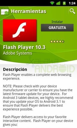 Flash Player 10.3, actualización para corregir errores en algunos móviles