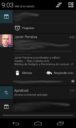 Borra correos de Gmail desde la barra de notificaciones