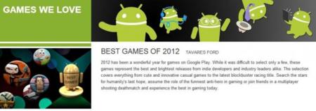 Los mejores juegos Android de 2012 según Google