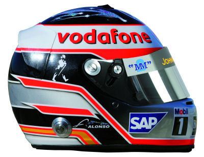 Los cascos de los pilotos McLaren