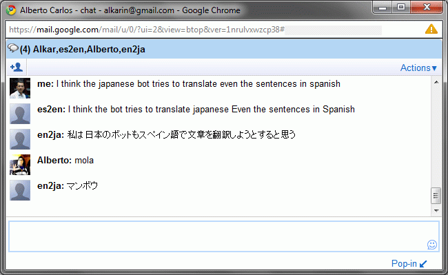 Google Translate Bots para Google Talk