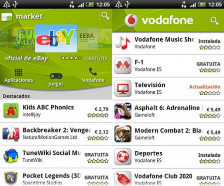 Vodafone consigue su sección en el Android Market
