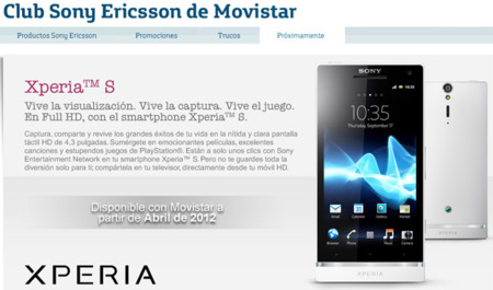 Sony Xperia S llegará en abril con Movistar