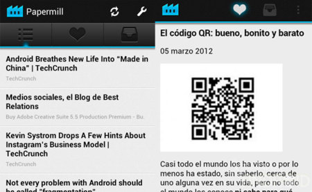Papermill, un cliente no oficial de Instapaper para Android
