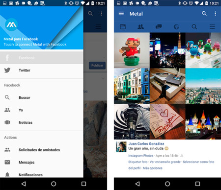 Metal: un cliente dos en uno para navegar por Facebook y Twitter que solo pesa 2,7MB
