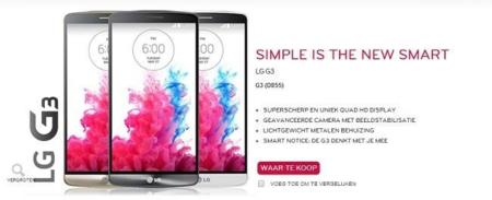 La división holandesa de LG filtra al G3 con todo detalle en su web