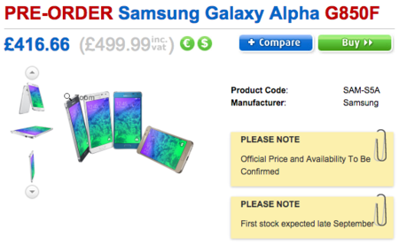 Samsung Galaxy Alpha llegará al Reino Unido por 499£