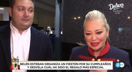 Belén Esteban y Miguel Marcos en la fiesta de cumpleaños de la colaboradora de 'Sálvame' - Telecinco