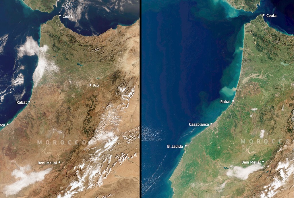 Chuvas intensas mudam a paisagem do Marrocos: há uma década o país não ficava tão verde
