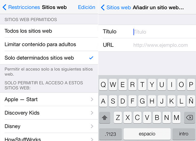 Control Parental en iOS
