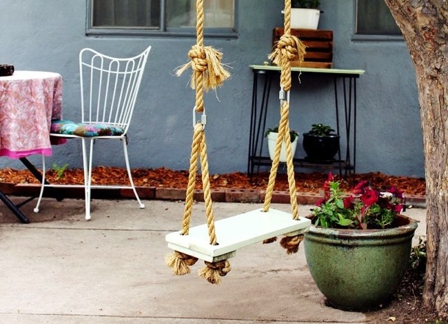 Una buena idea: un columpio en un árbol