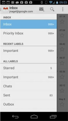 Primera imagen de la nueva versión de Gmail para Android