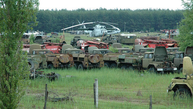 Chernobyl y los vehículos radioactivos que allí quedaron olvidados