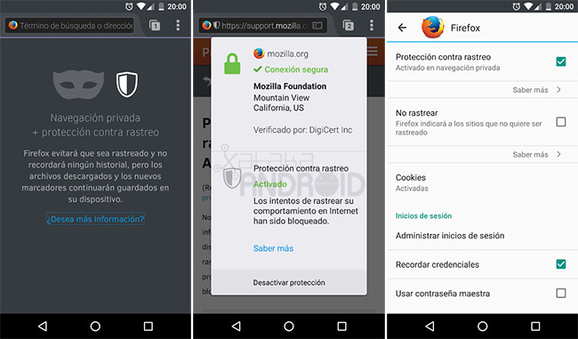 Firefox Protección Contra Rastreo