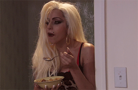 Lady Gaga Eating Cereal