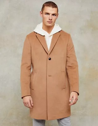 Abrigo camel de corte clásico Considered de Topman