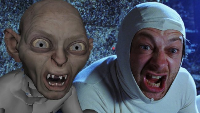 Andy Serkis dando vida a Gollum