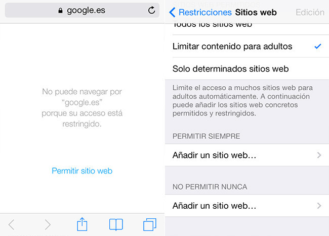Control Parental en iOS