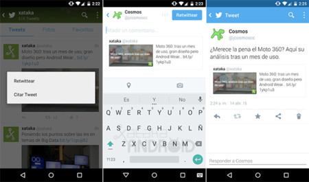 Twitter para Android ya permite agregar comentarios al citar los tweets