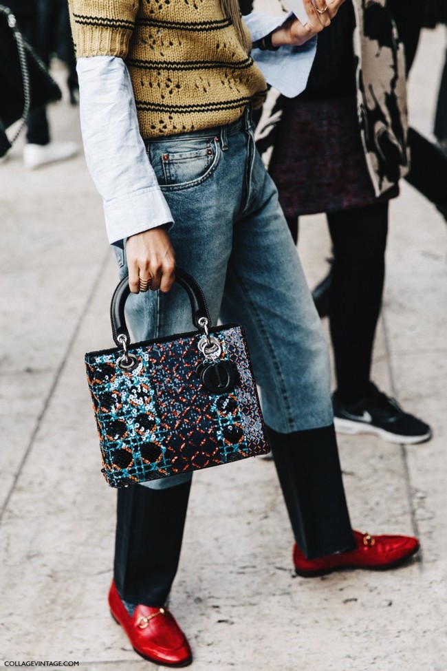 Pfw Paris Fashion Week Spring Summer 2016 Street Style Say Cheese Leandra Medine Dior Bag Levis Red Loafers 1 790x1185
