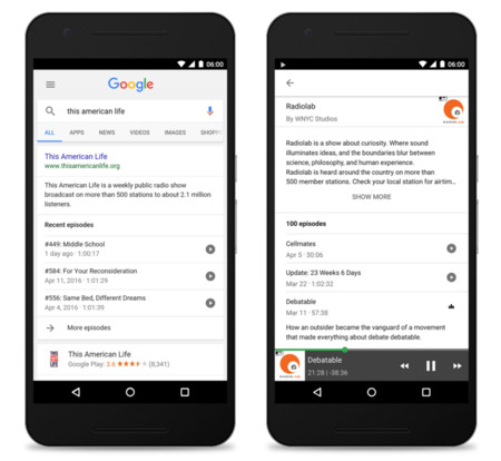 Google para Android ahora te permite escuchar podcasts
