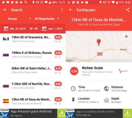 My Earthquake Alerts, una completa base de datos de terremotos con sistema de alertas
