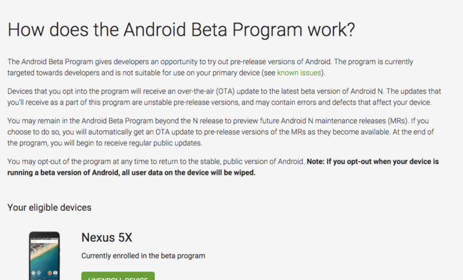 Android Beta Program