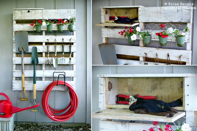 Hazlo tú mismo: un palé para organizar las herramientas del jardín