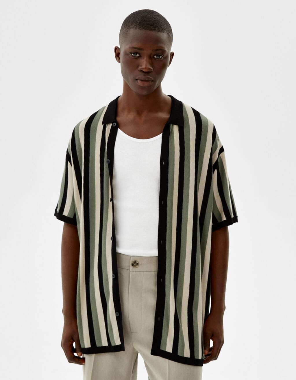 Camisa manga corta raya vertical