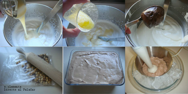 Paso a paso helado de Nutella y avellanas