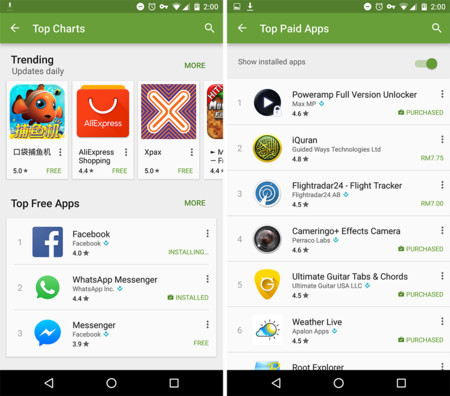 Play Store permitiría ocultar las aplicaciones instaladas en la sección "Más populares"