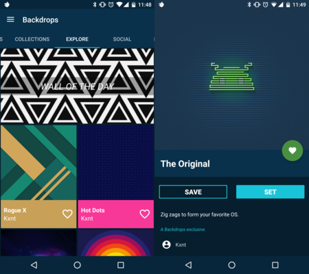 Backdrops es a lo que cualquier aplicación de fondos para Android debería aspirar