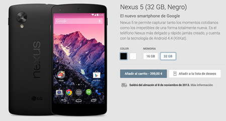 Nexus 5 renueva stock en Google Play, reduciendo los tiempos de espera