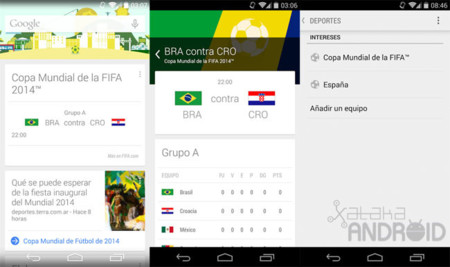 Google Now ya nos informa de la Copa Mundial de la FIFA 2014 con sus tarjetas informativas