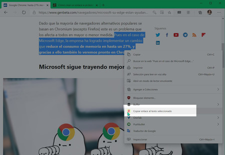 Copiar Enlace Al Texto Seleccionado