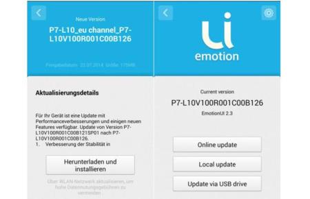 Primera actualización europea para Huawei Ascend P7