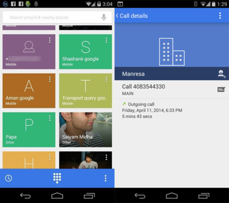 Filtrada una nueva captura del posible rediseño de la aplicación Teléfono de Android 4.4.3