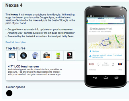 Nexus 4 ya se puede reservar en los Carphone Warehouse de Reino Unido