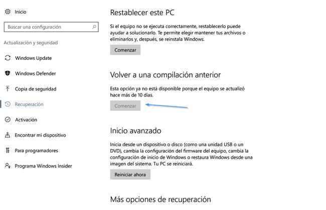 Volver A Una Compilacion Anterior
